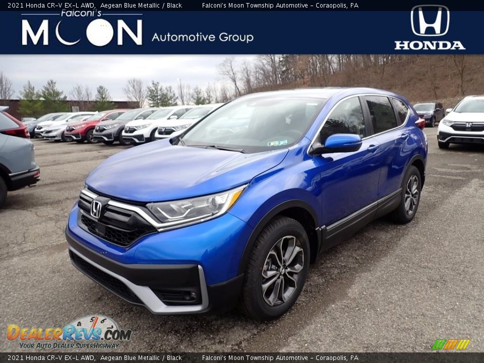 2021 Honda CR-V EX-L AWD Aegean Blue Metallic / Black Photo #1