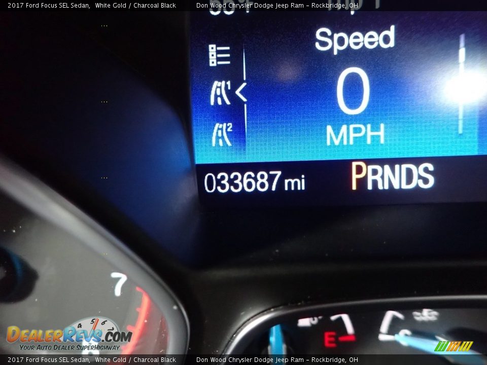 2017 Ford Focus SEL Sedan White Gold / Charcoal Black Photo #36