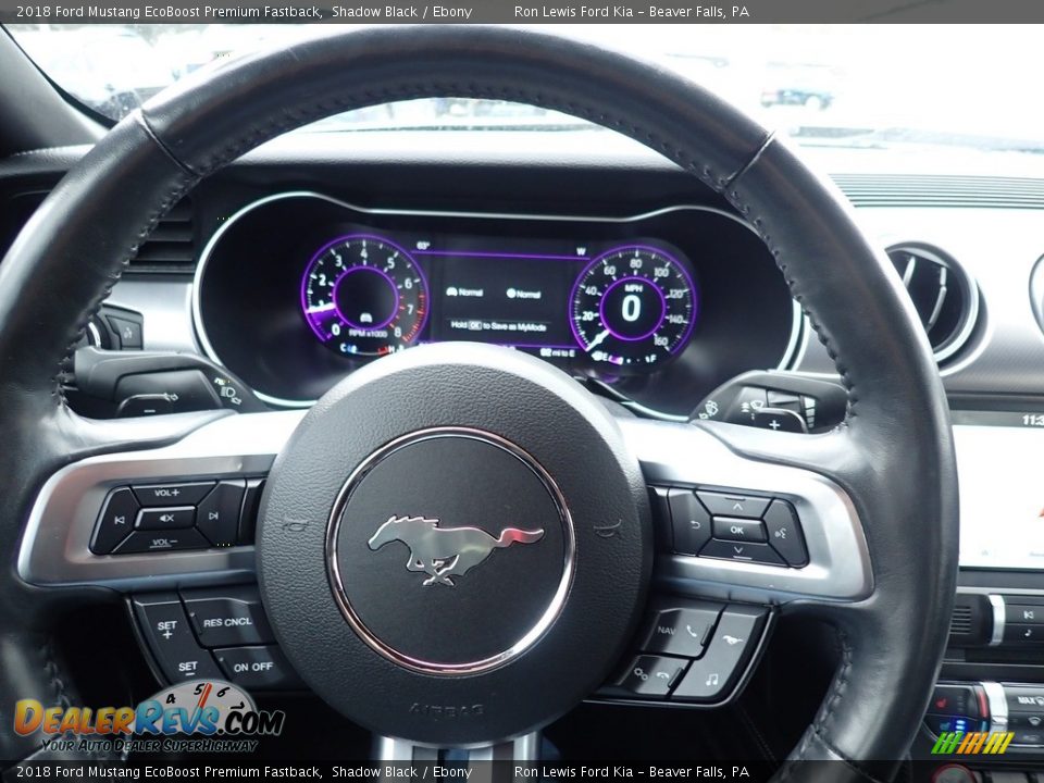 2018 Ford Mustang EcoBoost Premium Fastback Shadow Black / Ebony Photo #21