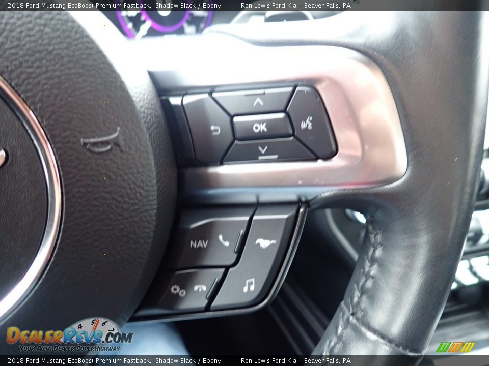 2018 Ford Mustang EcoBoost Premium Fastback Shadow Black / Ebony Photo #23