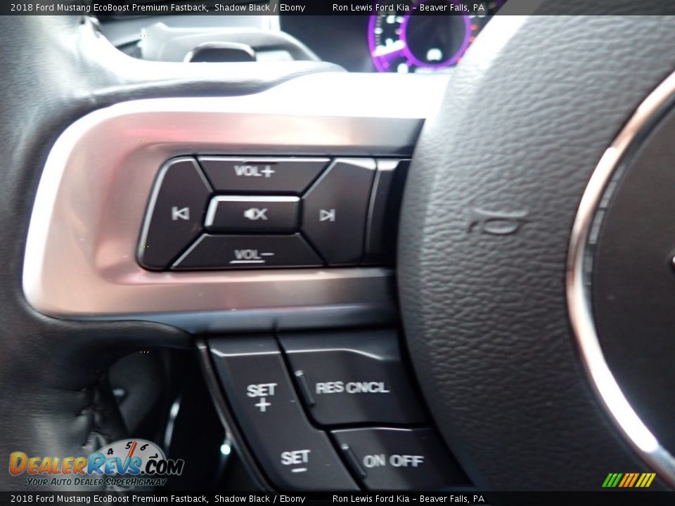 2018 Ford Mustang EcoBoost Premium Fastback Shadow Black / Ebony Photo #24