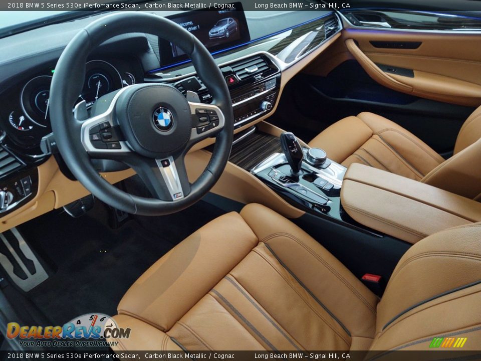 Cognac Interior - 2018 BMW 5 Series 530e iPerfomance Sedan Photo #15