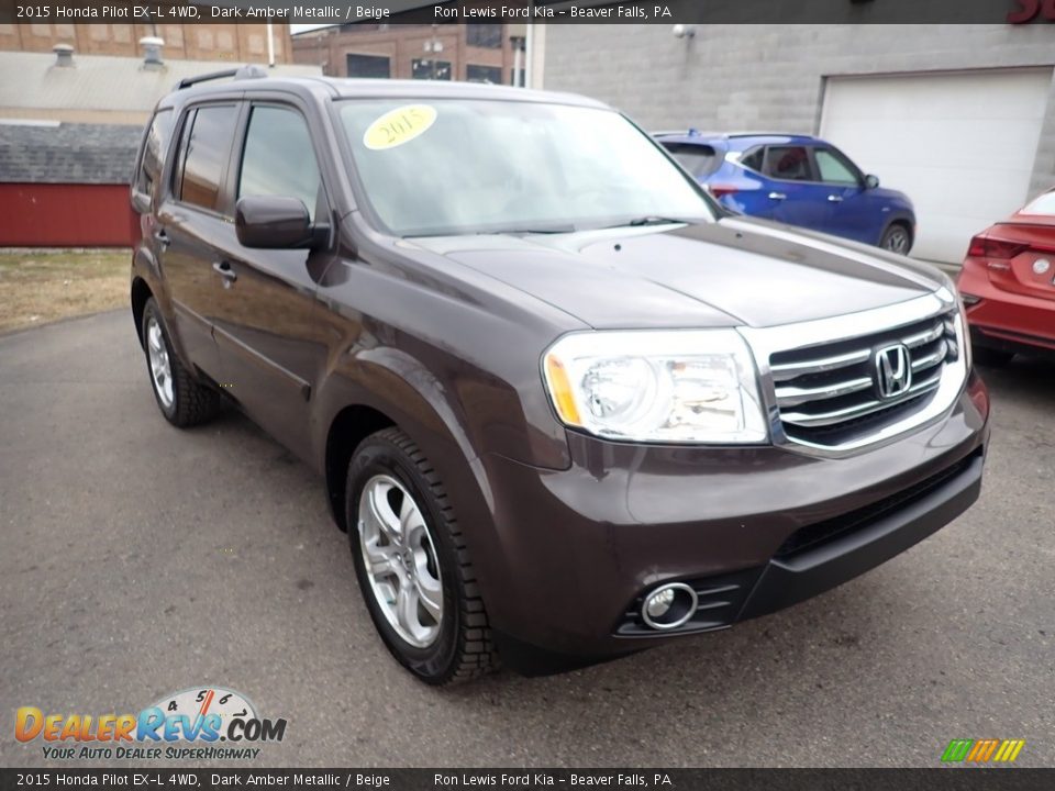 2015 Honda Pilot EX-L 4WD Dark Amber Metallic / Beige Photo #3