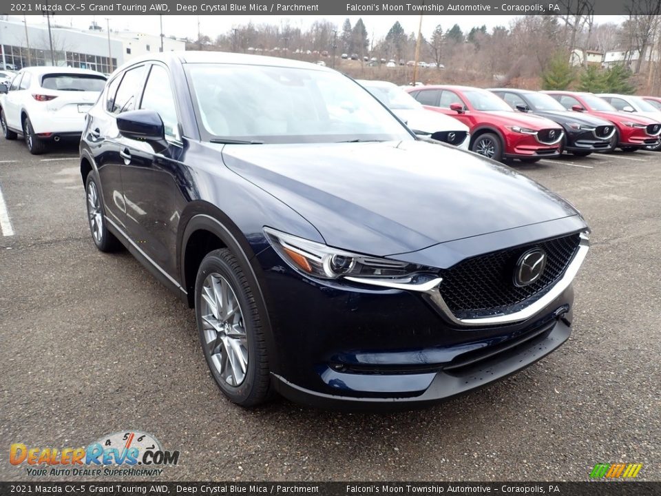 2021 Mazda CX-5 Grand Touring AWD Deep Crystal Blue Mica / Parchment Photo #3