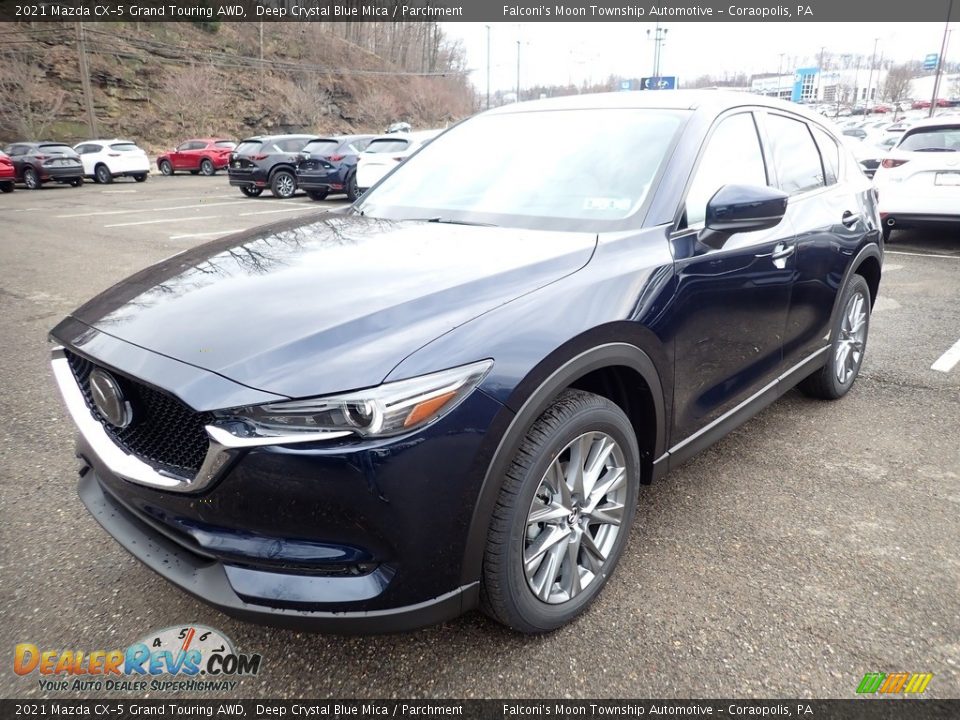 2021 Mazda CX-5 Grand Touring AWD Deep Crystal Blue Mica / Parchment Photo #5