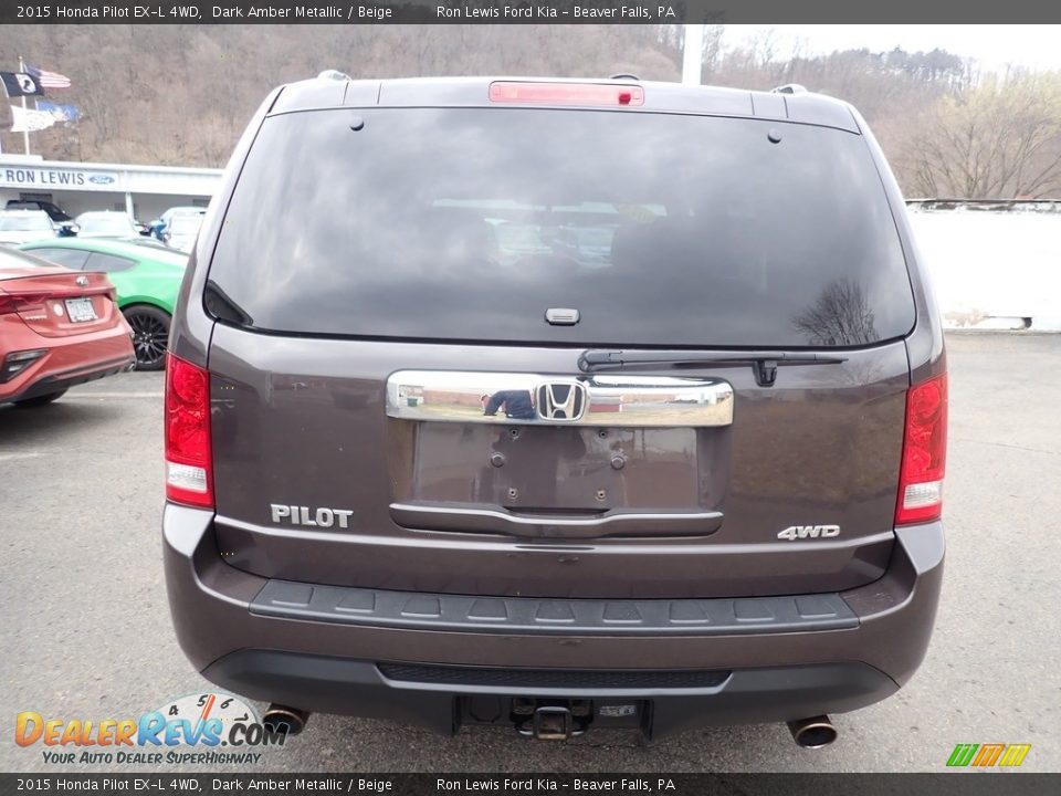 2015 Honda Pilot EX-L 4WD Dark Amber Metallic / Beige Photo #8