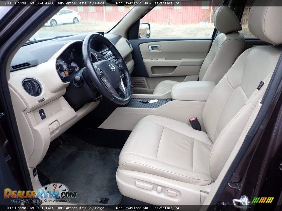 Beige Interior - 2015 Honda Pilot EX-L 4WD Photo #16