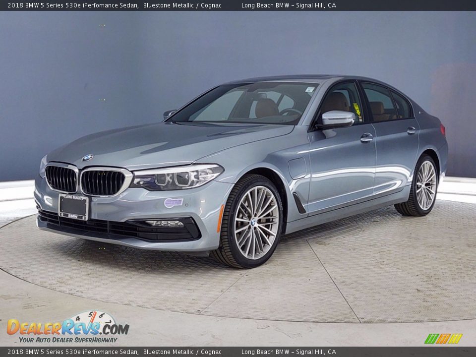 2018 BMW 5 Series 530e iPerfomance Sedan Bluestone Metallic / Cognac Photo #3