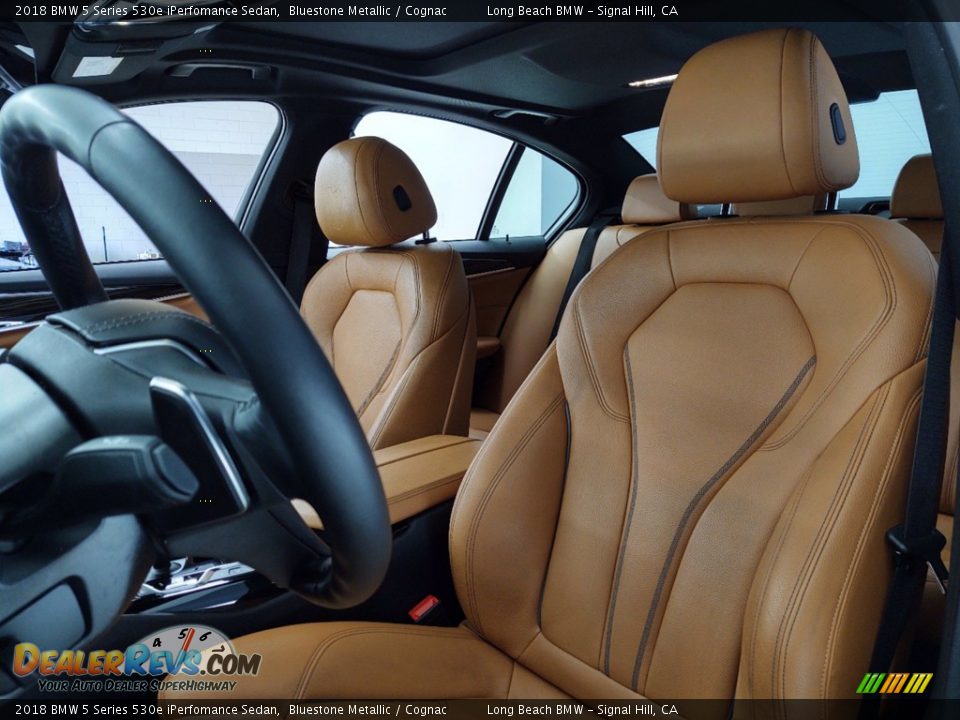 2018 BMW 5 Series 530e iPerfomance Sedan Bluestone Metallic / Cognac Photo #17