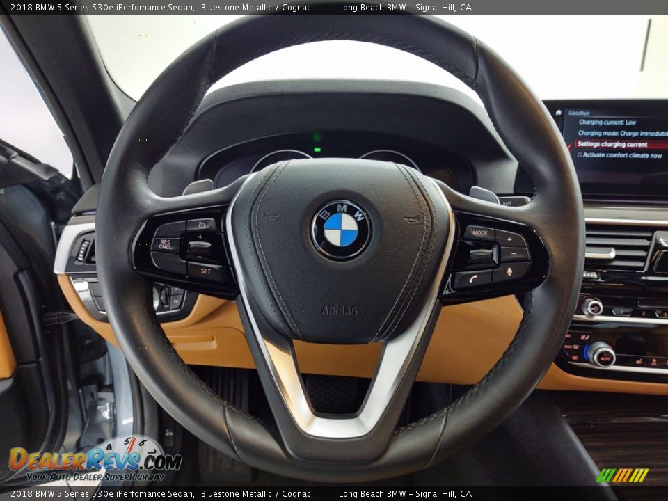 2018 BMW 5 Series 530e iPerfomance Sedan Bluestone Metallic / Cognac Photo #18