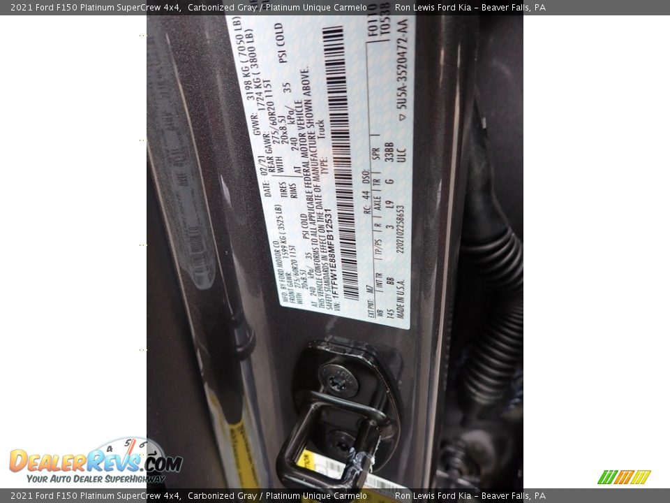 2021 Ford F150 Platinum SuperCrew 4x4 Carbonized Gray / Platinum Unique Carmelo Photo #14