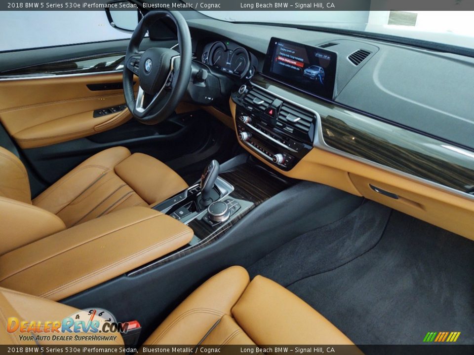 2018 BMW 5 Series 530e iPerfomance Sedan Bluestone Metallic / Cognac Photo #32