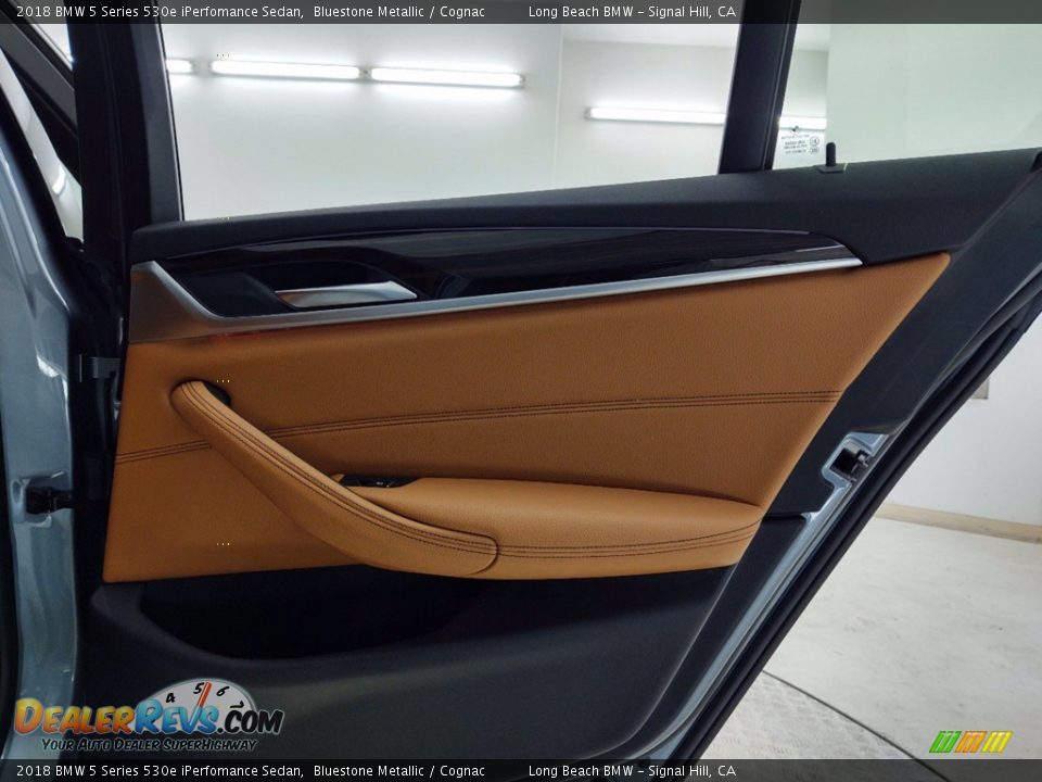 2018 BMW 5 Series 530e iPerfomance Sedan Bluestone Metallic / Cognac Photo #34