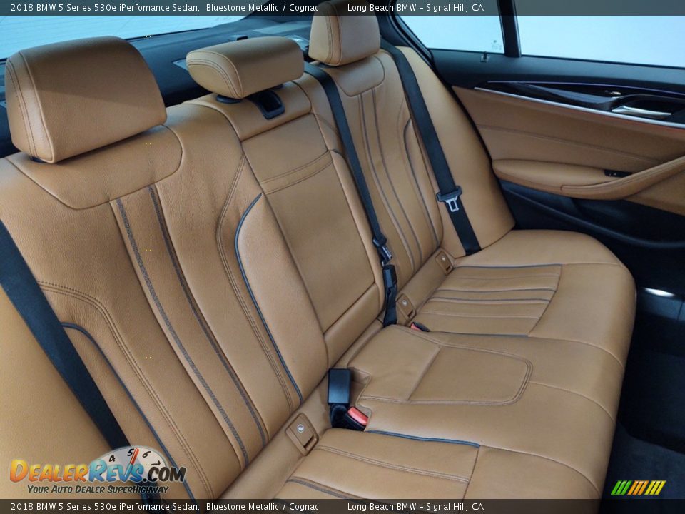 2018 BMW 5 Series 530e iPerfomance Sedan Bluestone Metallic / Cognac Photo #35