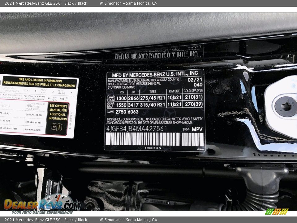 2021 Mercedes-Benz GLE 350 Black / Black Photo #12