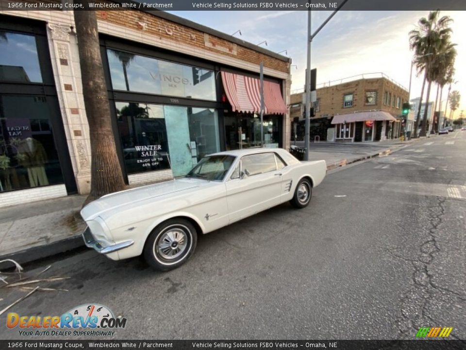 1966 Ford Mustang Coupe Wimbledon White / Parchment Photo #8