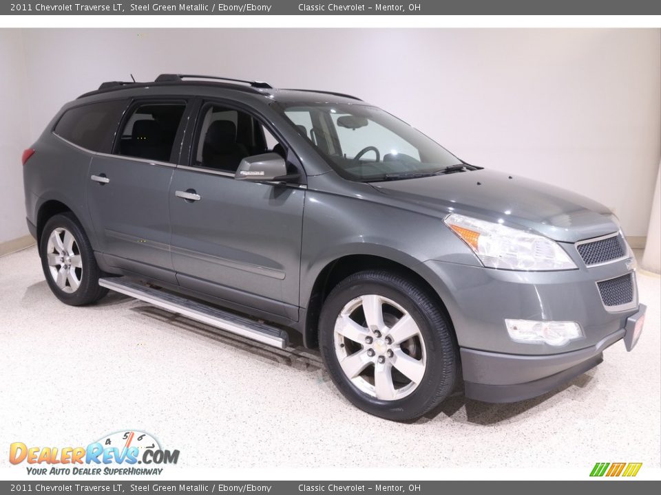 2011 Chevrolet Traverse LT Steel Green Metallic / Ebony/Ebony Photo #1