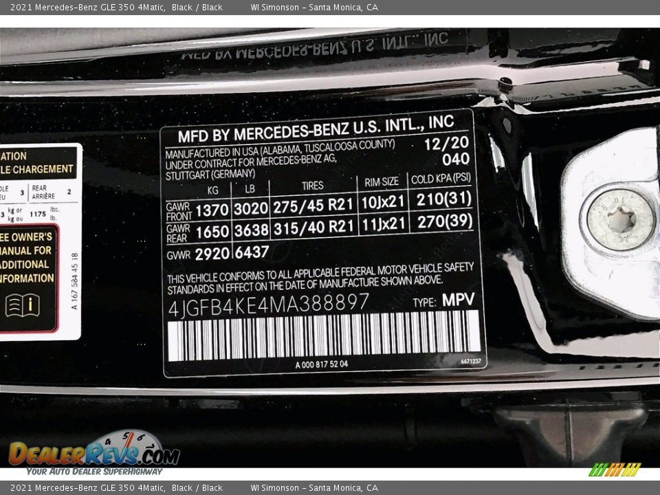 2021 Mercedes-Benz GLE 350 4Matic Black / Black Photo #10