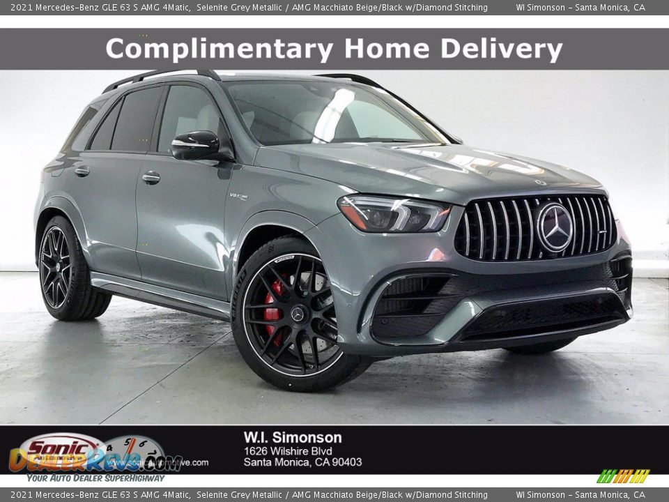 2021 Mercedes-Benz GLE 63 S AMG 4Matic Selenite Grey Metallic / AMG Macchiato Beige/Black w/Diamond Stitching Photo #1