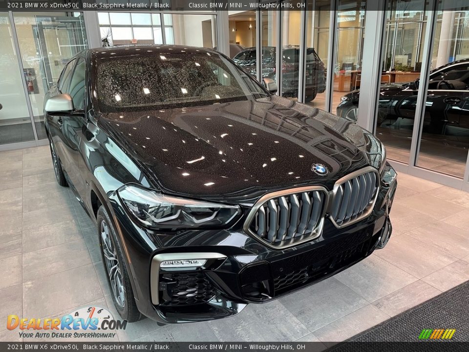 2021 BMW X6 xDrive50i Black Sapphire Metallic / Black Photo #1