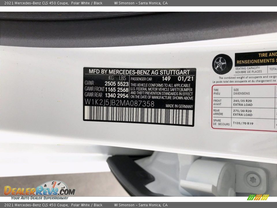 2021 Mercedes-Benz CLS 450 Coupe Polar White / Black Photo #12