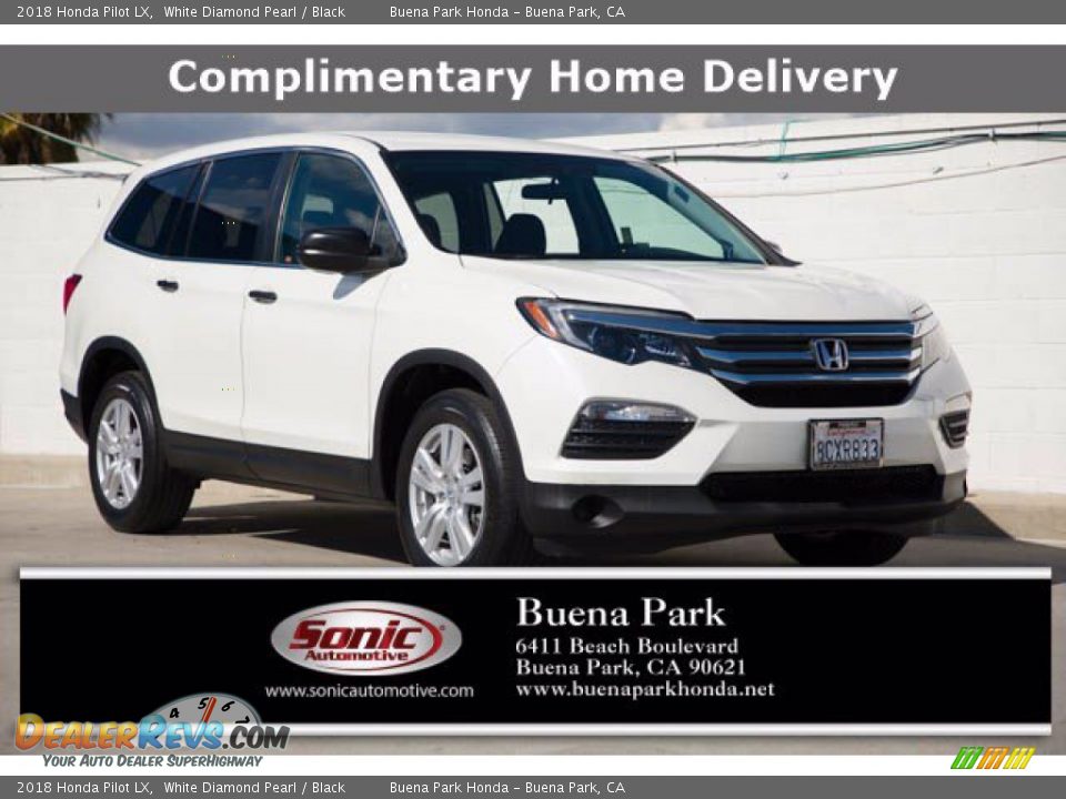 2018 Honda Pilot LX White Diamond Pearl / Black Photo #1