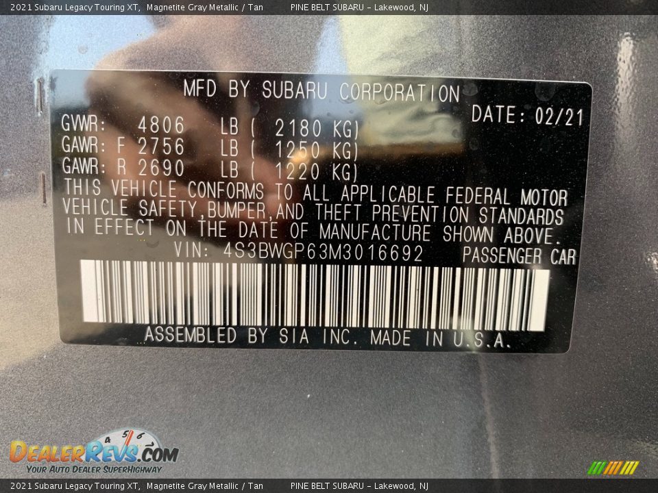 2021 Subaru Legacy Touring XT Magnetite Gray Metallic / Tan Photo #14