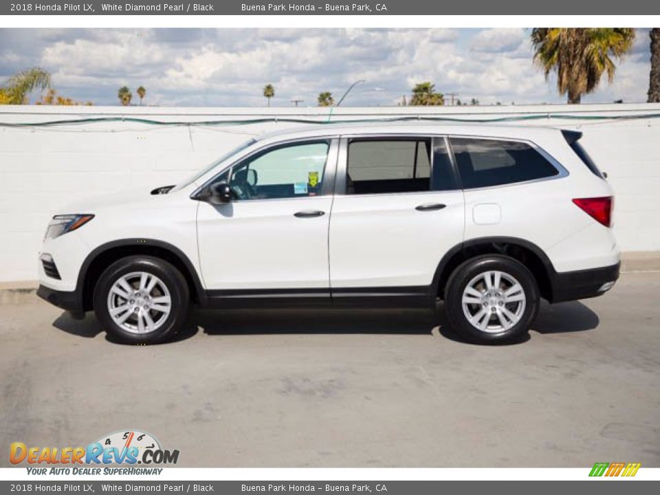 2018 Honda Pilot LX White Diamond Pearl / Black Photo #8