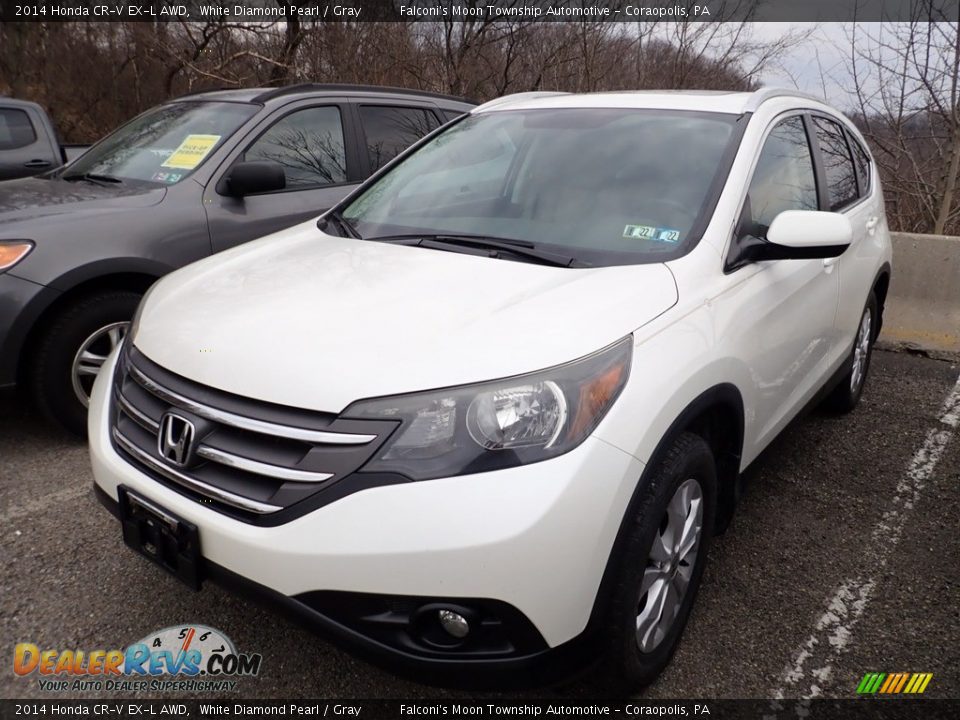 2014 Honda CR-V EX-L AWD White Diamond Pearl / Gray Photo #1