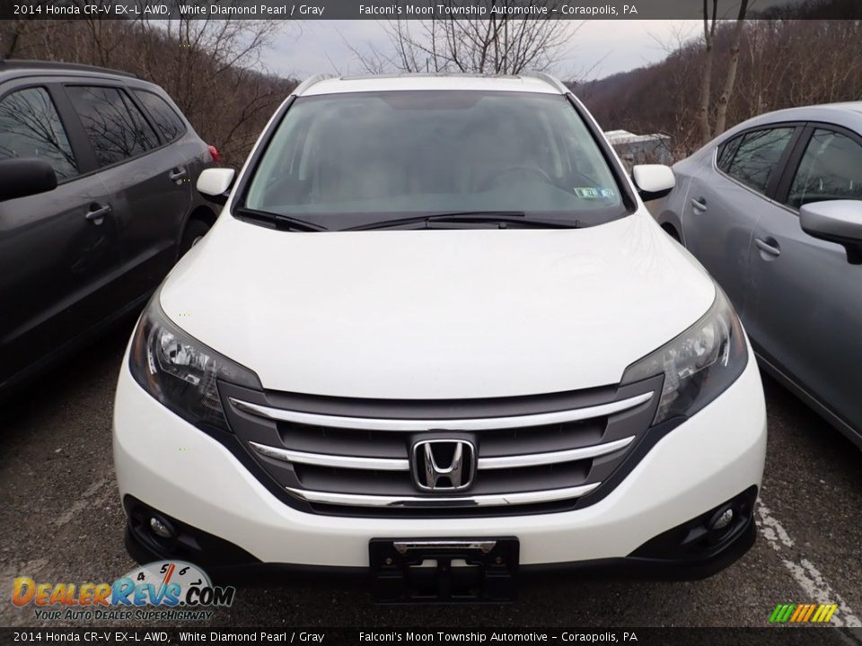 2014 Honda CR-V EX-L AWD White Diamond Pearl / Gray Photo #3