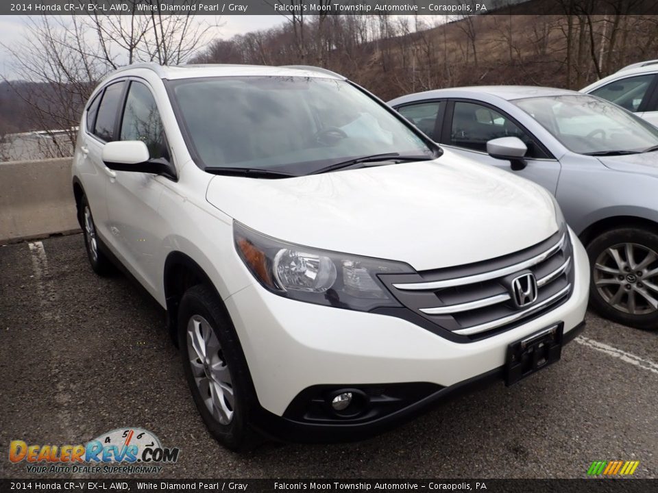2014 Honda CR-V EX-L AWD White Diamond Pearl / Gray Photo #4