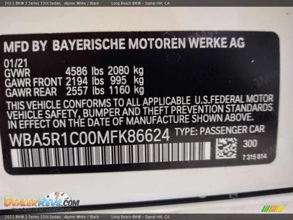 2021 BMW 3 Series 330i Sedan Alpine White / Black Photo #26