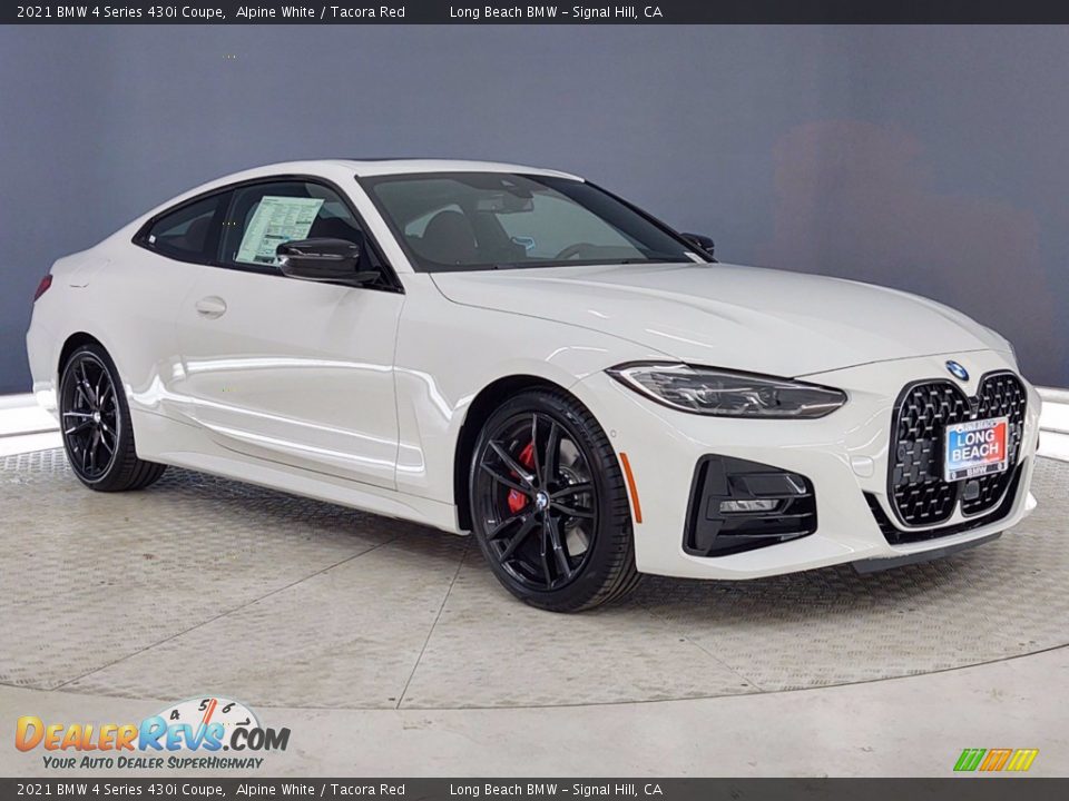 2021 BMW 4 Series 430i Coupe Alpine White / Tacora Red Photo #1