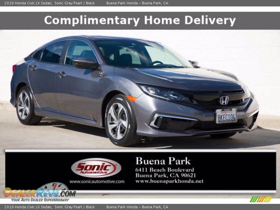 2019 Honda Civic LX Sedan Sonic Gray Pearl / Black Photo #1