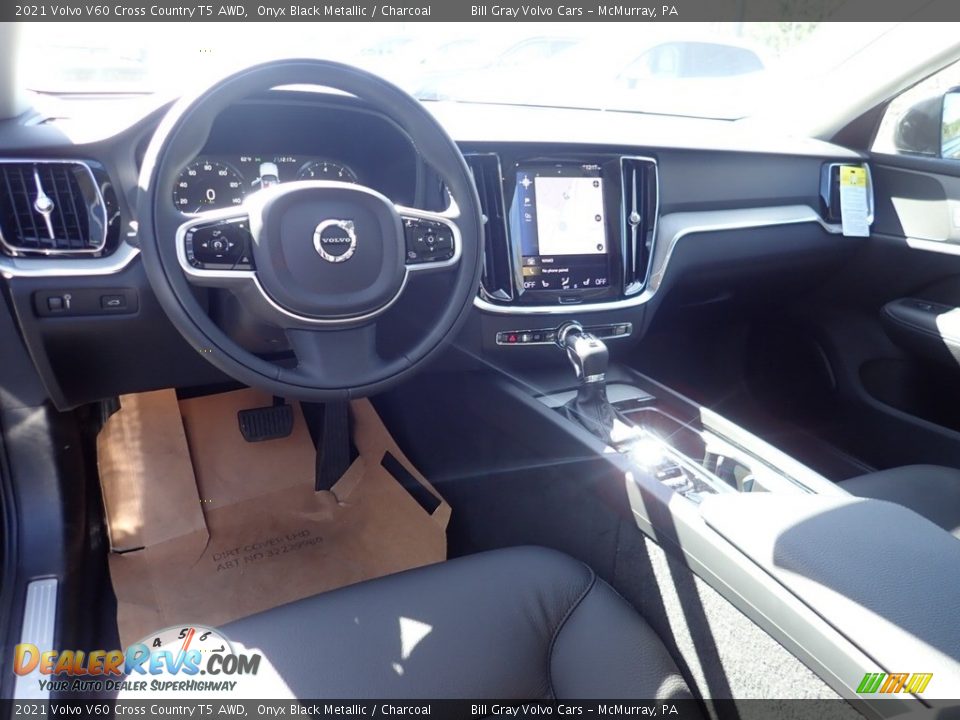 2021 Volvo V60 Cross Country T5 AWD Onyx Black Metallic / Charcoal Photo #9