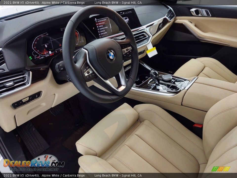 2021 BMW X5 sDrive40i Alpine White / Canberra Beige Photo #12