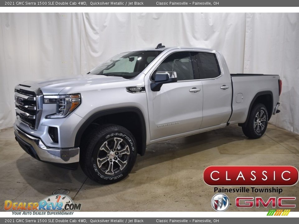 2021 GMC Sierra 1500 SLE Double Cab 4WD Quicksilver Metallic / Jet Black Photo #1