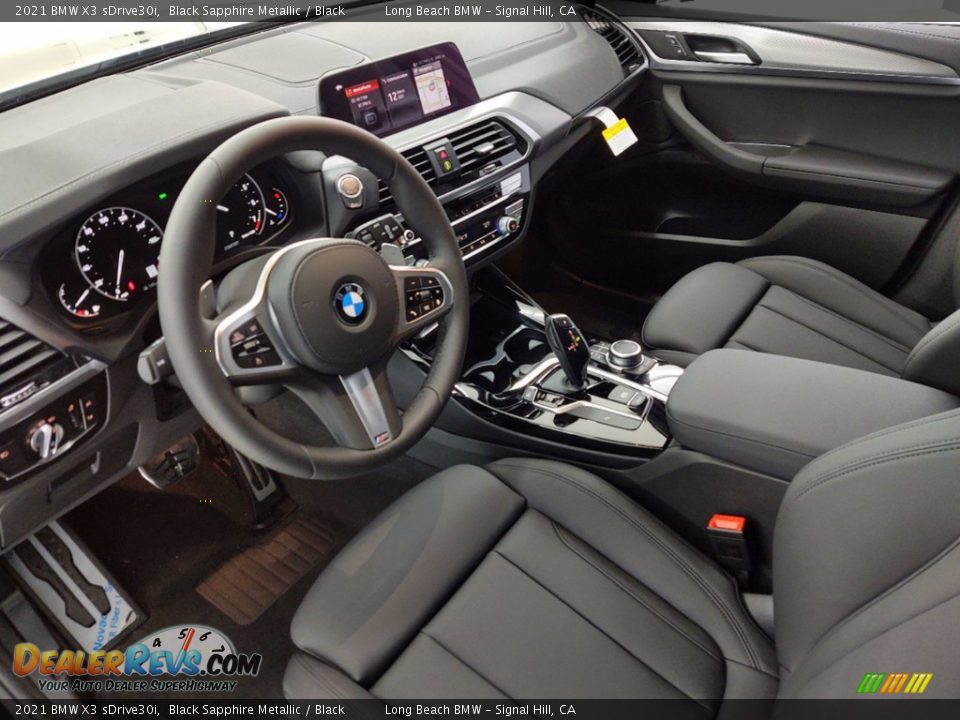 Black Interior - 2021 BMW X3 sDrive30i Photo #12