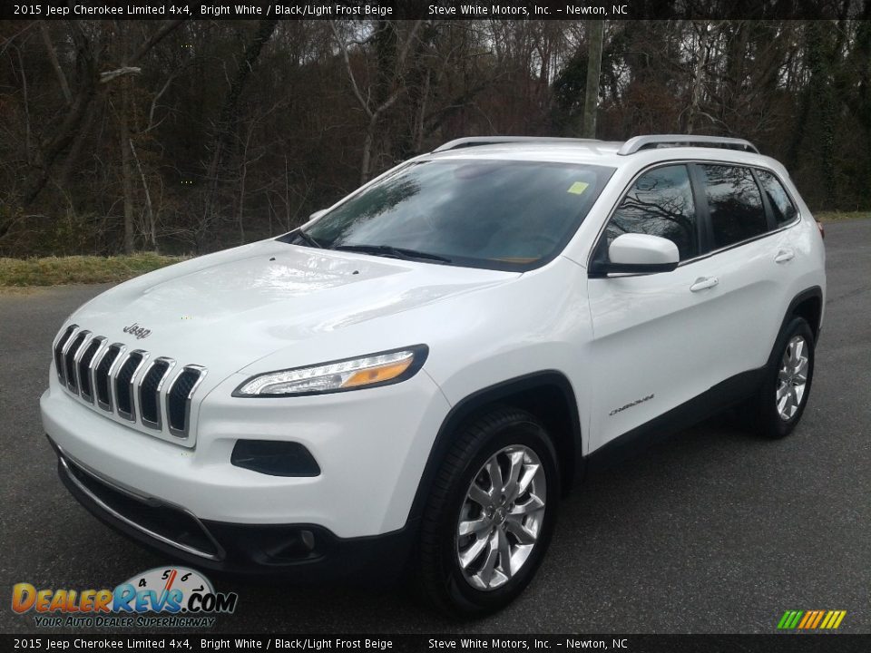 2015 Jeep Cherokee Limited 4x4 Bright White / Black/Light Frost Beige Photo #2