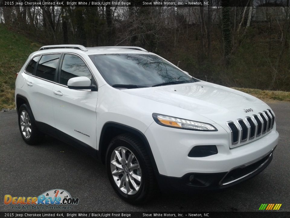 2015 Jeep Cherokee Limited 4x4 Bright White / Black/Light Frost Beige Photo #6