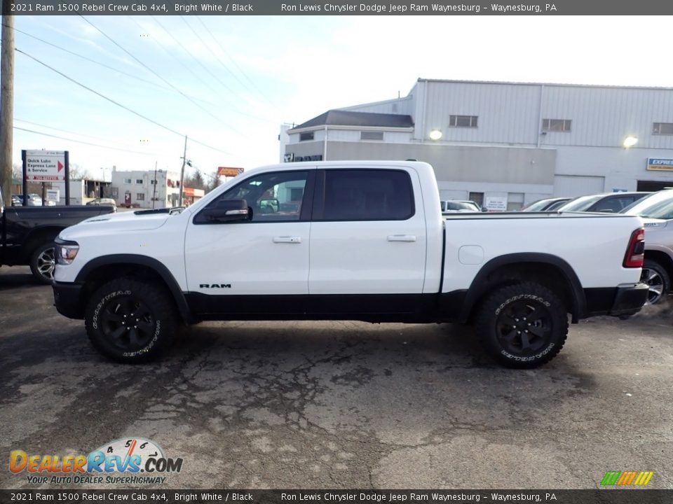 2021 Ram 1500 Rebel Crew Cab 4x4 Bright White / Black Photo #2