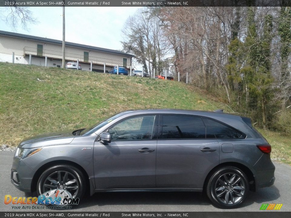 2019 Acura MDX A Spec SH-AWD Gunmetal Metallic / Red Photo #1