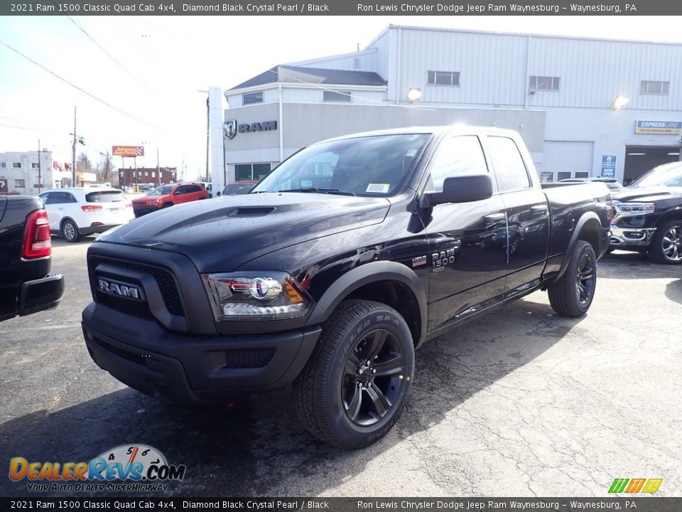 2021 Ram 1500 Classic Quad Cab 4x4 Diamond Black Crystal Pearl / Black Photo #1