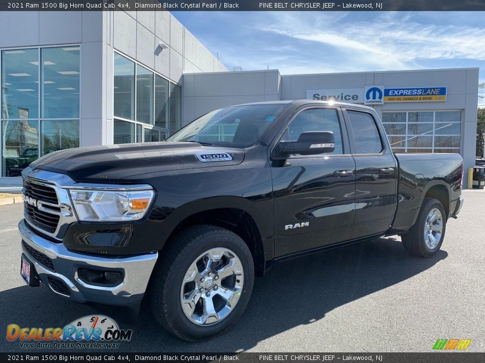 2021 Ram 1500 Big Horn Quad Cab 4x4 Diamond Black Crystal Pearl / Black Photo #1