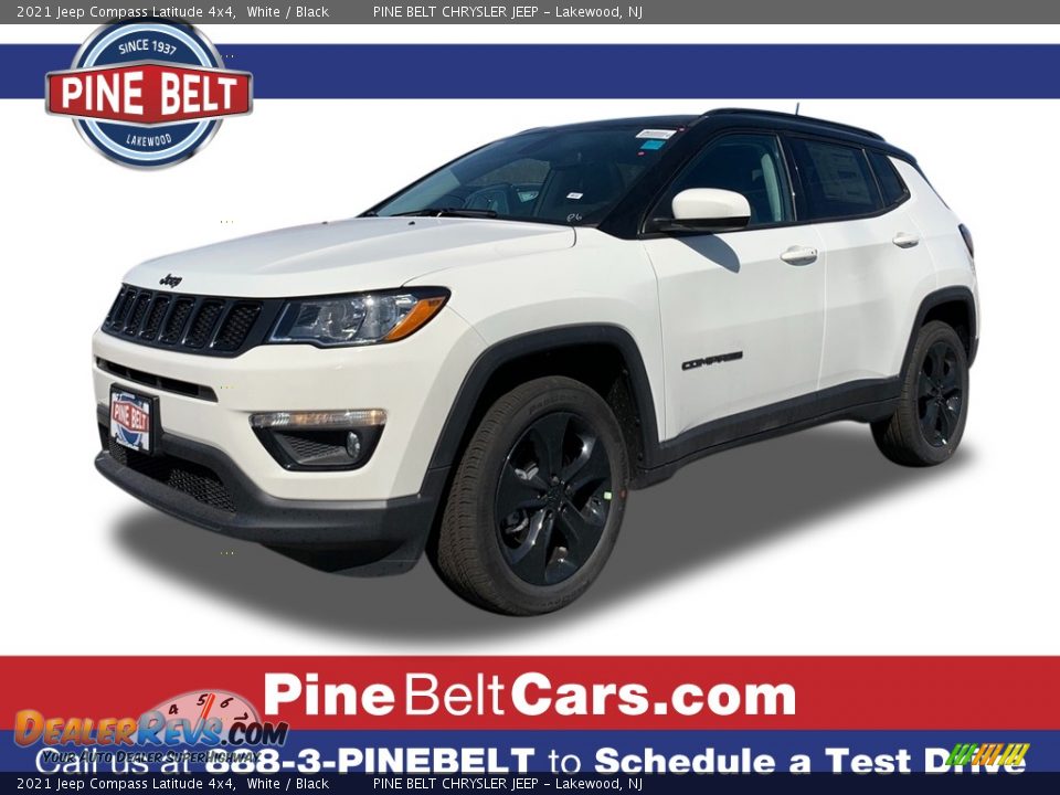 2021 Jeep Compass Latitude 4x4 White / Black Photo #1