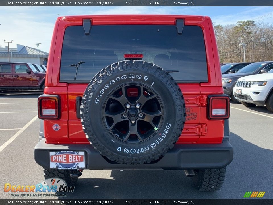 2021 Jeep Wrangler Unlimited Willys 4x4 Firecracker Red / Black Photo #7