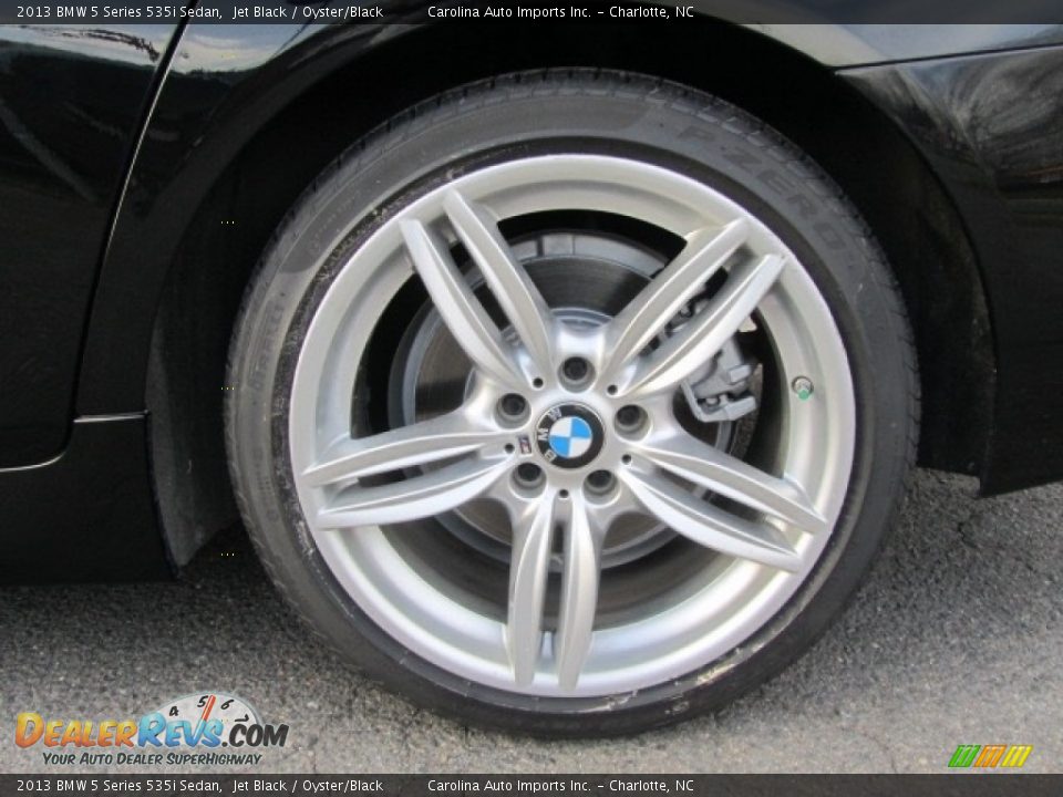 2013 BMW 5 Series 535i Sedan Jet Black / Oyster/Black Photo #26