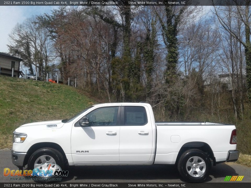 2021 Ram 1500 Big Horn Quad Cab 4x4 Bright White / Diesel Gray/Black Photo #1