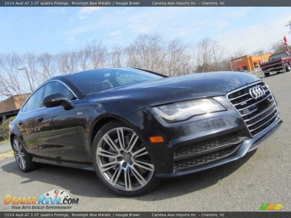 2014 Audi A7 3.0T quattro Prestige Moonlight Blue Metallic / Nougat Brown Photo #1