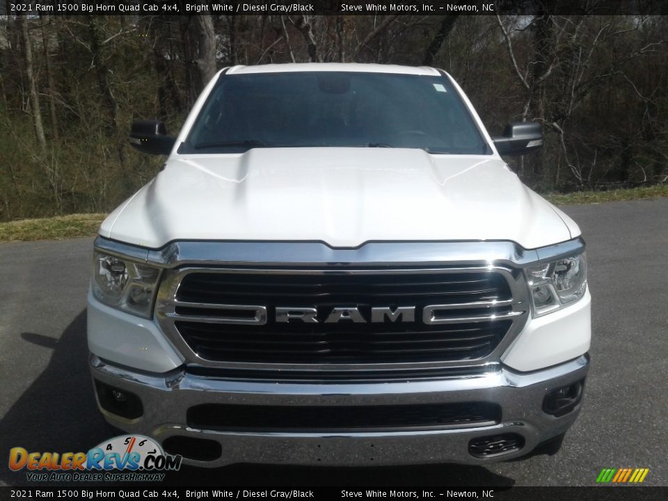 2021 Ram 1500 Big Horn Quad Cab 4x4 Bright White / Diesel Gray/Black Photo #3